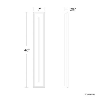 MIDNIGHT 46IN OUTDOOR SCONCE 3CCT 4000K (3612|WS-W66246-40-BK)