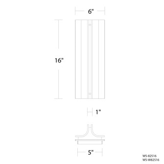 Strait Outdoor Wall Sconce Light (3612|WS-W82516-35-BK)