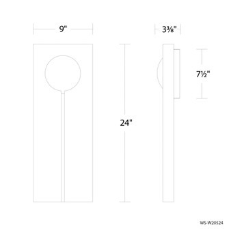 KEYHOLE 24IN OUTDOOR SCONCE 3000K (3612|WS-W20524-BK/BN)