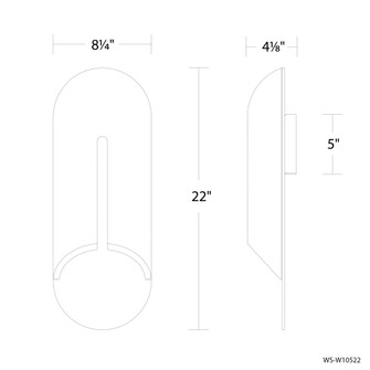 CLOG 22IN OUTDOOR SCONCE 4CCT 4000K (3612|WS-W10522-40-WV/AB)