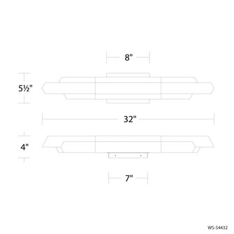 MONTAGE 32IN BATH SCONCE 3000K (3612|WS-54432-BK)
