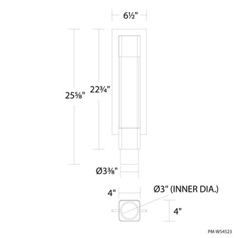 MIST 23IN POST MOUNT 3000K (3612|PM-W54523-BZ)
