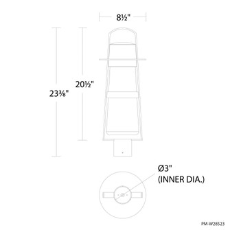 Balthus Outdoor Post Light (3612|PM-W28523-BK)