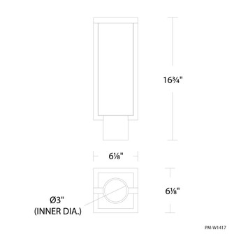 Ledge Outdoor Post Light (3612|PM-W1417-30-BZ)