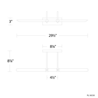 ANSEL 30IN PICTURE LIGHT 4CCT 3000K (3612|PL-36530-30-AB)