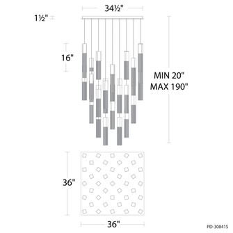 Cinema Multilight Pendant Light (3612|PD-30841S-BK)
