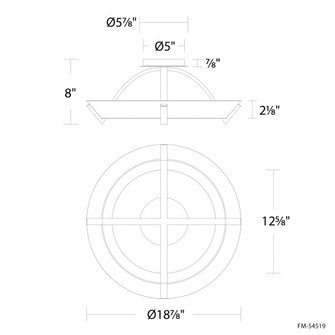 COPA 19IN FLUSH MOUNT 3000K (3612|FM-54519-AB)
