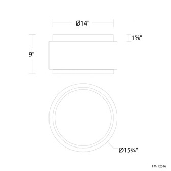 PRESTON 16IN FLUSH MOUNT 4CCT 4000K (3612|FM-12516-40-AB)