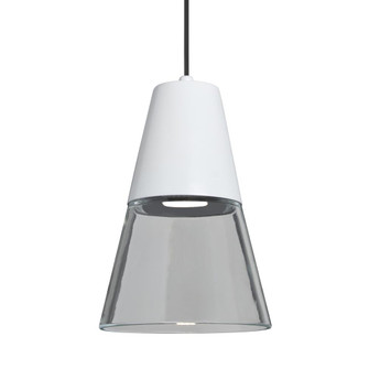 Besa Timo 6 Pendant For Multiport Canopies, Clear/White, Black Finish, 1x9W LED (127|X-TIMO6WC-LED-BK)