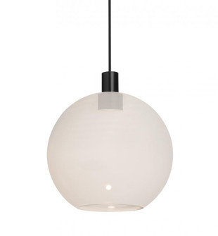 Besa, Newton 8 Cord Pendant, Milky White, Black Finish, 1x3W LED (127|XP-NEWTON8MW-LED-BK)