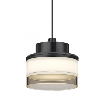 Besa Pivot Pendant For Multiport Canopy, Opal Glossy/Smoke, Black Finish, 1x3W LED (127|X-PIVOTSM-LED-BK)