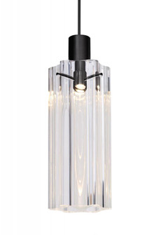 Besa Ice 7 Pendant, Clear Glass, Black Finish, 1x3W LED (127|XP-ICE7CL-LED-BK)