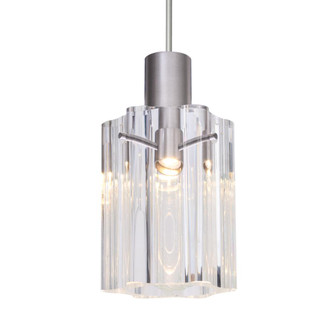 Besa Ice 4 Pendant, Clear Glass, Satin Nickel Finish, 1x3W LED (127|XP-ICE4CL-LED-SN)