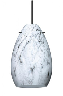 Besa Pendant Pera 6, Black Finish, Marble Grigio 1x50W MAX GY6.35 Base (127|XP-1713MG-BK)