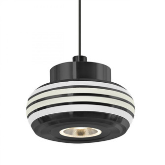 Besa Flower Pendant For Multiport Canopy, Frost/Clear, Black Finish, 1x3W LED (127|X-FLOW00-FRCL-LED-BK)