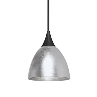 Besa Divi Pendant, Silver Foil, Black Finish, 1x9W LED (127|X-1758SF-LED-BK)