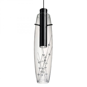 Besa Pendant For Mulitport Canopy Willow Black Finish, Crystals 1x3W LED (127|X-1688WW-LED-BK)