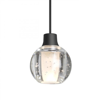 Besa Boca 3 Pendant, Clear Bubble, Black Finish, 1x3W LED (127|RXP-BOCA3BB-LED-BK)