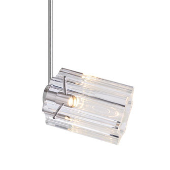 Besa Ice 4 Spotlight with 6'' stem, Clear Glass, Satin Nickel Finish, 1x35W Bipin (127|RSP-ICE4CL-06-SN)