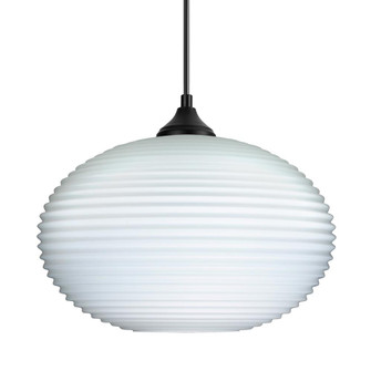 Besa Outdoor Pendant Pape 12 Black Finish, Opal Ribbed 1xE26 Base (127|OP-491307-BK)