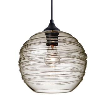 Besa Wave 10 Outdoor Pendant Black Finish, Smoke 1xE26 Base (127|OP-462702-BK)