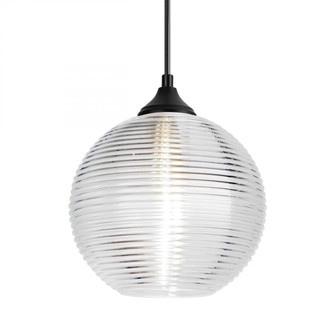 Besa Kristall 8 Outdoor Pendant Black Finish, Clear 1x9W LED (127|OP-461600-LED-BK)