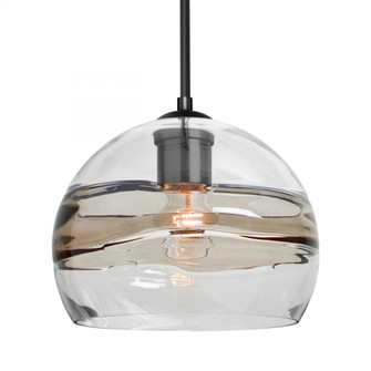 Besa Spirit 8 Pendant For Multiport Canopy, Smoke/Clear, Black Finish, 1x60W Medium Base (127|J-SPIR8SC-BK)