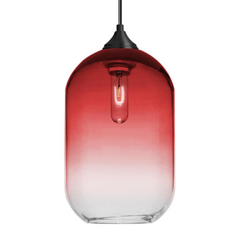 Besa, Omega 12 Cord Pendant For Multiport Canopies, Red/Clear, Black Finish, 1x60W Medium Base (127|J-OMEGA12RD-BK)