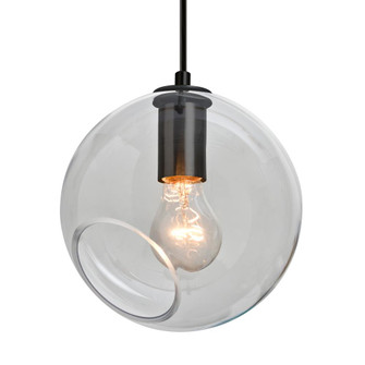 Besa, Maestro 8 Cord Pendant for Multiport Canopy, Clear, Black Finish, 1x5W LED Filament (127|J-MAESTRO8CL-EDIL-BK)
