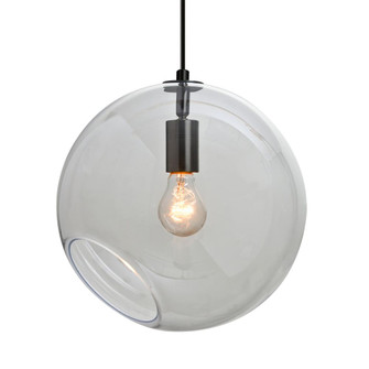 Besa, Maestro 12 Cord Pendant for Multiport Canopy, Clear, Black Finish, 1x5W LED Filament (127|J-MAESTRO12CL-EDIL-BK)