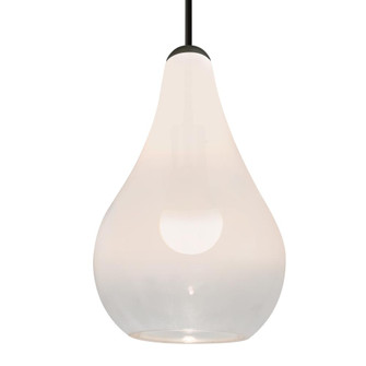 Besa, Leon Cord Pendant for Multiport Canopy, Milky White/Clear, Black Finish, 1x9W LED (127|J-LEONWC-LED-BK)