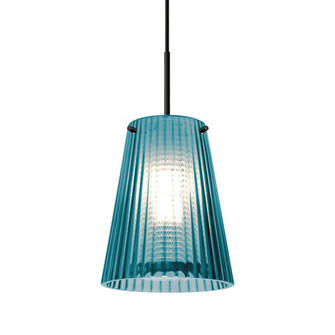 Besa Dion Pendant for Multiport Canopy, Blue Shade, Black Finish, 1x60W Medium Base (127|J-DIONBL-BK)