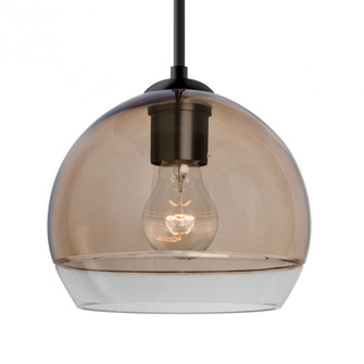 Besa, Ally 8 Cord Pendant For Multiport Canopy, Smoke/Clear, Black Finish, 1x60W Medium Base (127|J-ALLY8SM-BK)