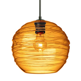 Besa Wave 10 Pendant For Multiport Canopy Black Amber 1x60W Medium Base (127|J-462782-BK)
