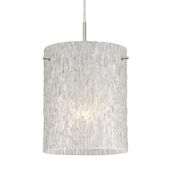 Besa Pendant for Multiport Canopy Tamburo 8 Satin Nickel Glitter Stone 1x11W LED (127|J-4006GL-LED-SN)