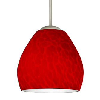 Besa Bolla Pendant For Multiport Canopy Red Cloud Satin Nickel 1x40W B10 Medium base (127|B-4122RC-MED-SN)