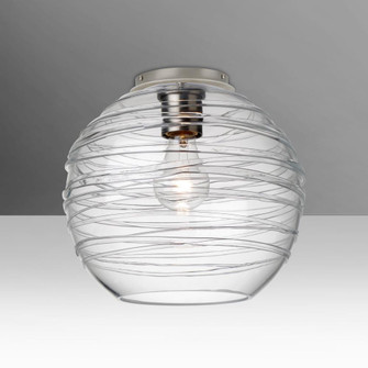 Besa Wave 10 Ceiling, Clear, Satin Nickel Finish, 1x60W MAX Medium base (127|462761C-SN)