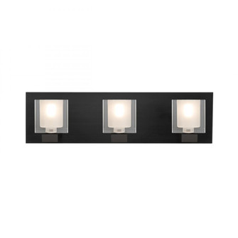 Besa, Bolo Vanity, Clear/Frost, Black Finish, 3x5W LED (127|3WF-BOLOFR-LED-BK)