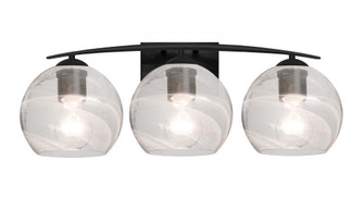 Besa, Jilly Vanity, Vapor Clear, Black Finish, 3x60W Medium Base (127|3WC-JILLYCL-BK)