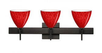 Besa Wall With SQ Canopy Mia Bronze Red Cloud 3x5W LED (127|3SW-1779RC-LED-BR-SQ)