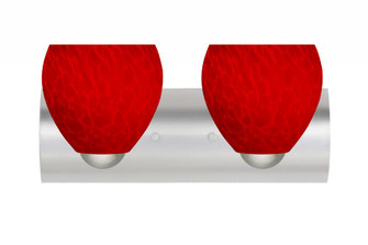 Besa Wall Bolla Satin Nickel Red Cloud 2x60W Medium Base (127|2WZ-4122RC-SN)