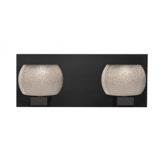 Besa, Keno Vanity, Smoke Sand, Black Finish, 2x3W LED (127|2WF-KENOSM-LED-BK)