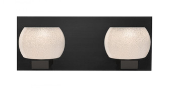 Besa, Keno Vanity, White Sand, Black Finish, 2x3W LED (127|2WF-KENOWH-LED-BK)