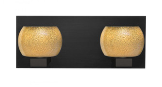 Besa, Keno Vanity, Gold Sand, Black Finish, 2x60W G9 Base (127|2WF-KENOGD-BK)