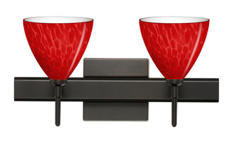 Besa Wall With SQ Canopy Mia Bronze Red Cloud 2x40W G9 (127|2SW-1779RC-BR-SQ)