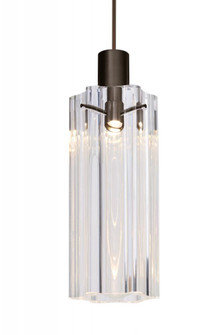 Besa Ice 7 Pendant, Clear Glass, Bronze Finish, 1x3W LED (127|1XT-ICE7CL-LED-BR)