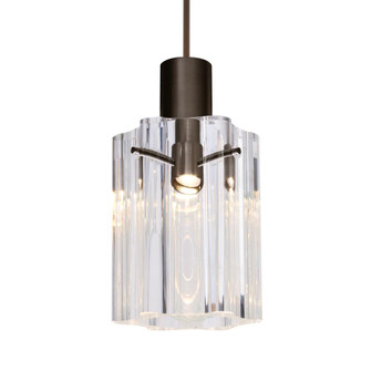 Besa Ice 4 Pendant, Clear Glass, Bronze Finish, 1x35W 35W MAX GY6.35 Base (127|1XT-ICE4CL-BR)