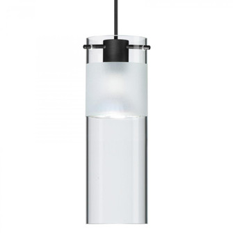 Besa Pendant Scope 7, Black Finish, Clear/Frost 1x5W LED MR16 (127|1XT-6527EC-LED-BK)