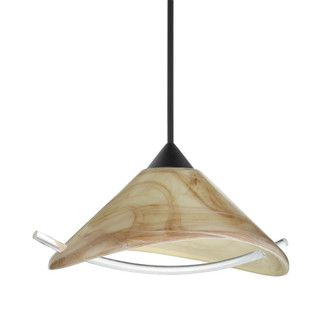 Besa Pendant Hoppi, Black Finish, Mocha/Clear 1x3W LED (127|1XT-181305-LED-BK)