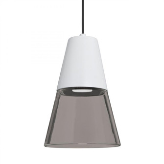 Besa Timo 6 Pendant, Smoke/White, Black Finish, 1x9W LED (127|1XC-TIMO6WS-LED-BK)